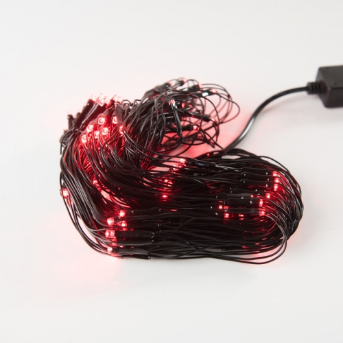 LED 네트 트리구 160구 연결형 검정선 적색 크리스마스 장식 트리조명 캠핑조명
