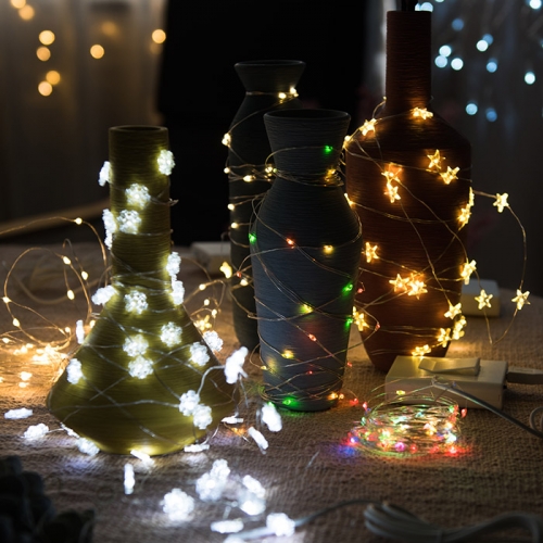 LED 큐빅 눈장식 50구 백색 크리스마스 소품 트리조명 캠핑조명