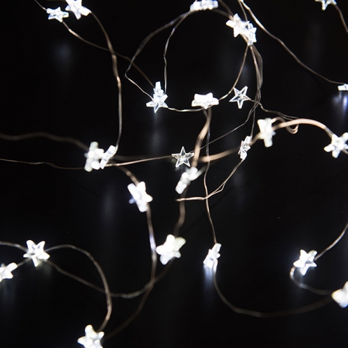 LED 큐빅 별장식 50구 백색 크리스마스 소품 트리조명 캠핑조명