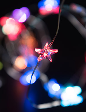 LED 큐빅 별장식 50구 컬러(RGB)색 크리스마스 소품 트리조명 캠핑조명