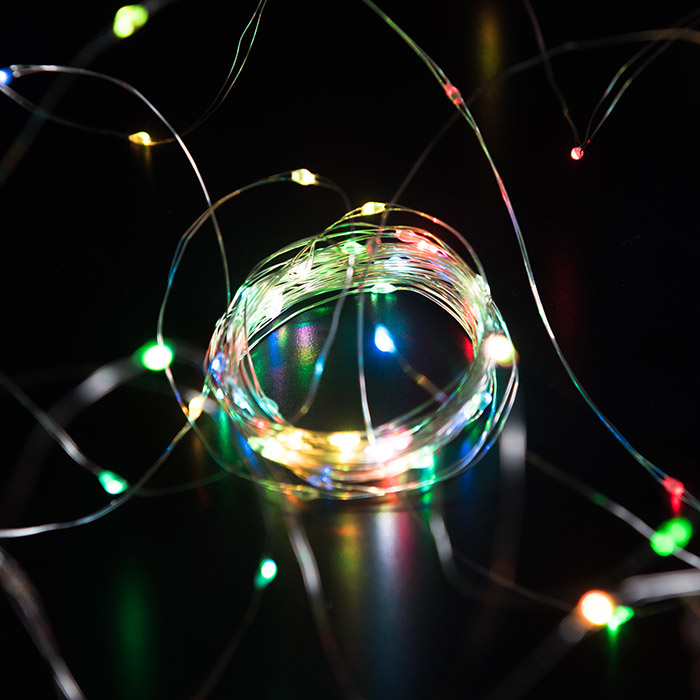 LED 큐빅 은하수장식 100구 컬러(RGB)색 크리스마스 소품 트리조명 캠핑조명