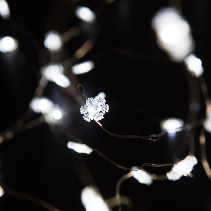 [싹딜] LED 큐빅 눈장식 50구 백색 크리스마스 소품 트리조명 캠핑조명