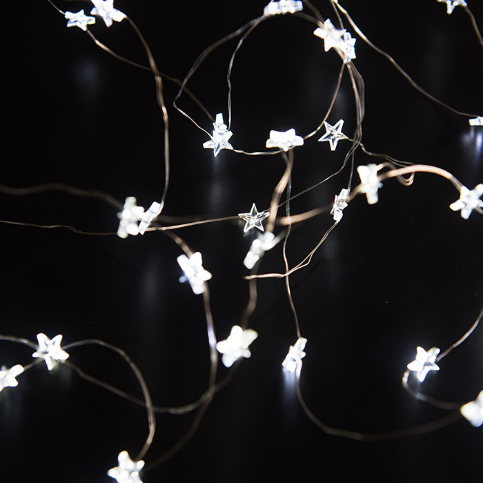 [싹딜] LED 큐빅 별장식 50구 백색 크리스마스 소품 트리조명 캠핑조명